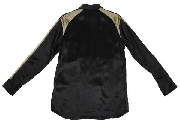 Y's for men Rayon Shiny Switching Long Sleeve Shirt K-166100_011