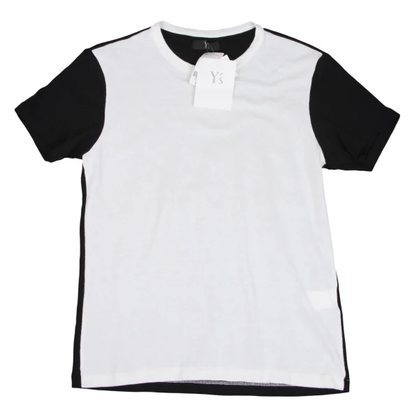 Y's for men Wool Blended Front Switching T-shirt Black,White 2 K-166101_001