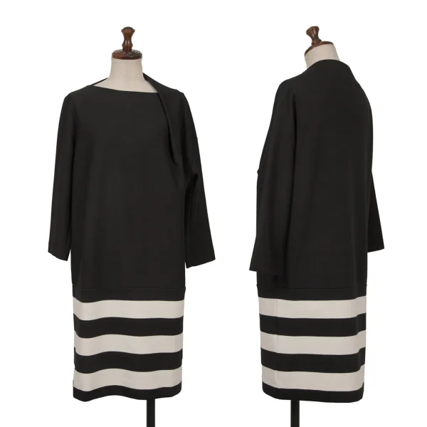 ATSURO TAYAMA Striped Switching Tunic Black 36 K-166106_001