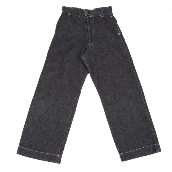 トリココムデギャルソンtricot COMME des GARCONS ウールコットンツインベルトデザインパンツ チャコールS