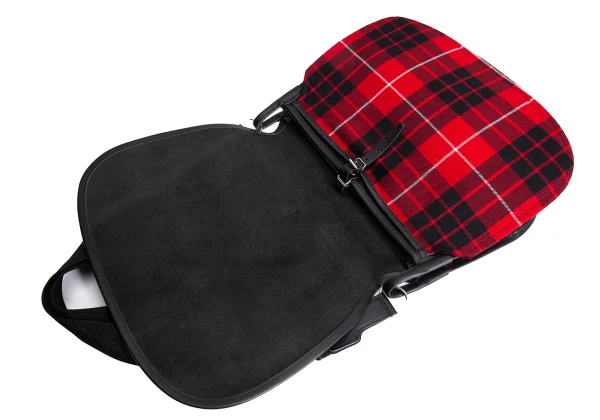 COMME des GARCONS Check Lining Leather Flap Shoulder Bag K-166130_010