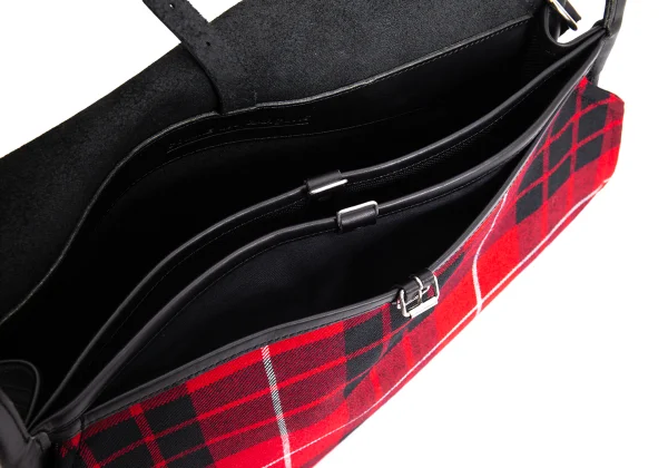 COMME des GARCONS Check Lining Leather Flap Shoulder Bag K-166130_013