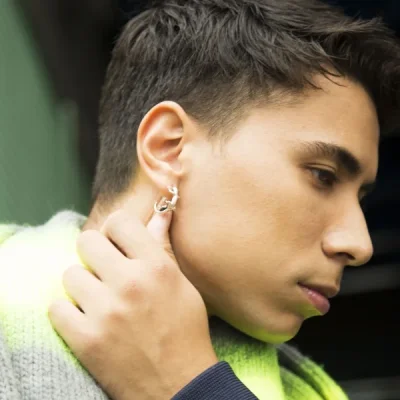 UZUOU Silver925 Lizard & Frog Design One ear Earrings