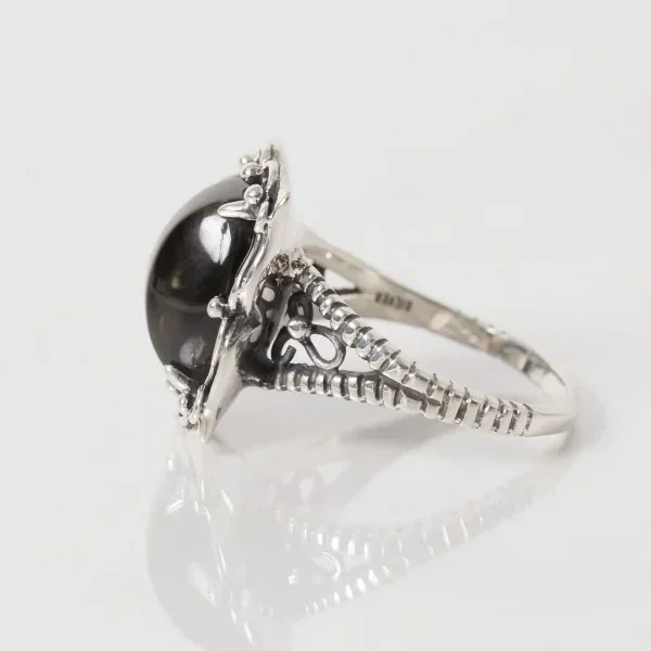 UZUOU Silver925 Smokey Quartz & Classical Design Ring K-166156_005