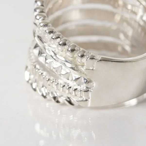 UZUOU Silver925 Thin line 5 row design Ring K-166157_007