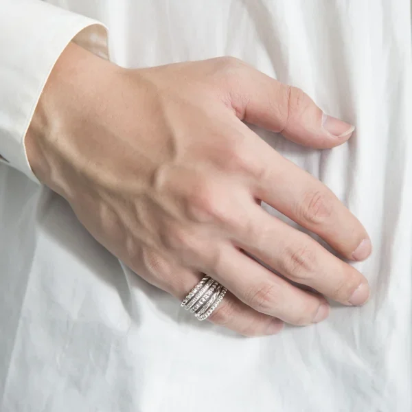 UZUOU Silver925 Thin line 5 row design Ring K-166157_011