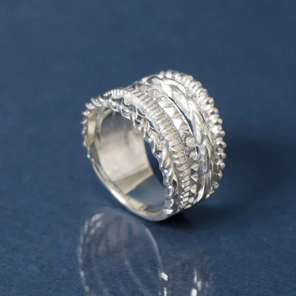 UZUOU Silver925 Thin line 5 row design Ring K-166158_003