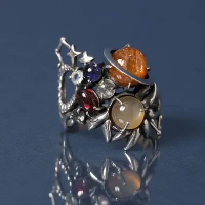 UZUOU Silver925 7stones meaning the Universe Ring