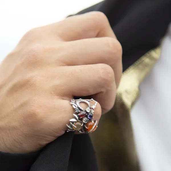 UZUOU Silver925 7stones meaning the Universe Ring K-166159_002