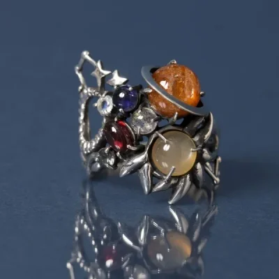 UZUOU Silver925 7stones meaning the Universe Ring