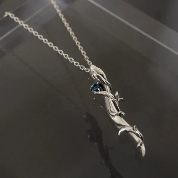 UZUOU Silver925 Blue topaz Snake Design Necklace Silver  K-166162_001