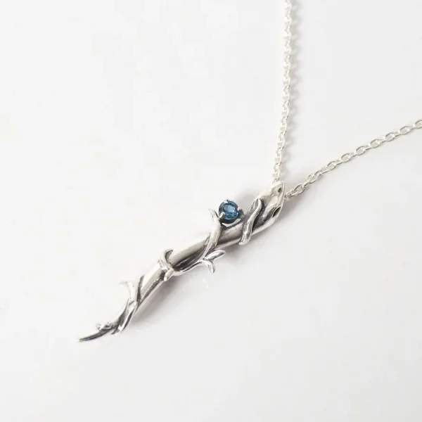UZUOU Silver925 Blue topaz Snake Design Necklace K-166162_003