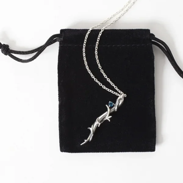 UZUOU Silver925 Blue topaz Snake Design Necklace K-166162_010