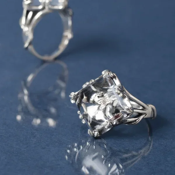 UZUOU Silver925 Diamond in Crystal Design Ring Silver 8.5 K-166165_001