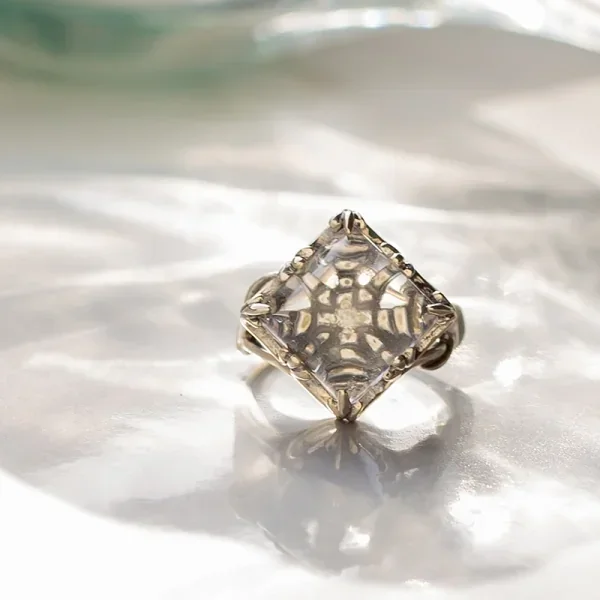 UZUOU Silver925 Diamond in Crystal Design Ring K-166165_011