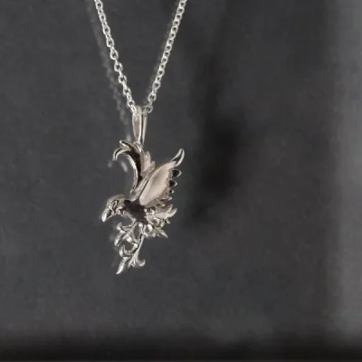 UZUOU Silver925 Three-legged crow motif Necklace