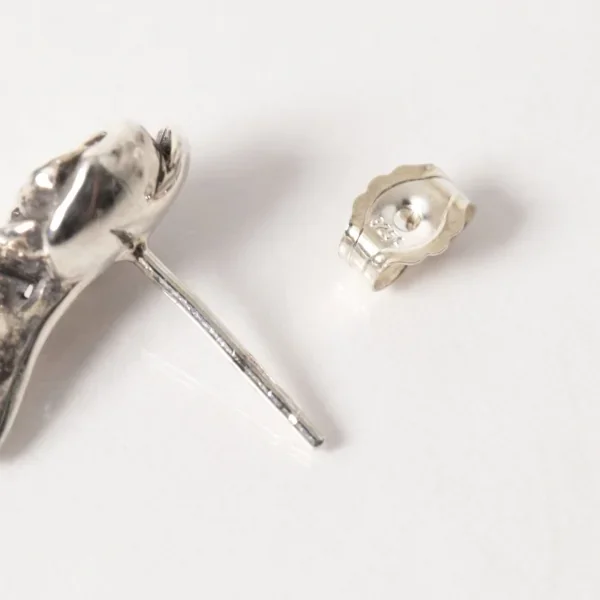 UZUOU Silver925 Roadlight garnet and Rose motif Earrings K-166168_005