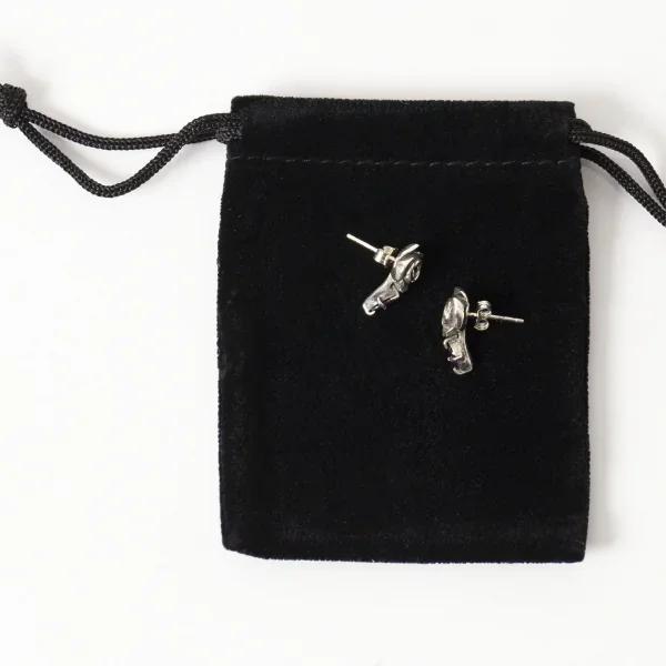 UZUOU Silver925 Roadlight garnet and Rose motif Earrings K-166168_007