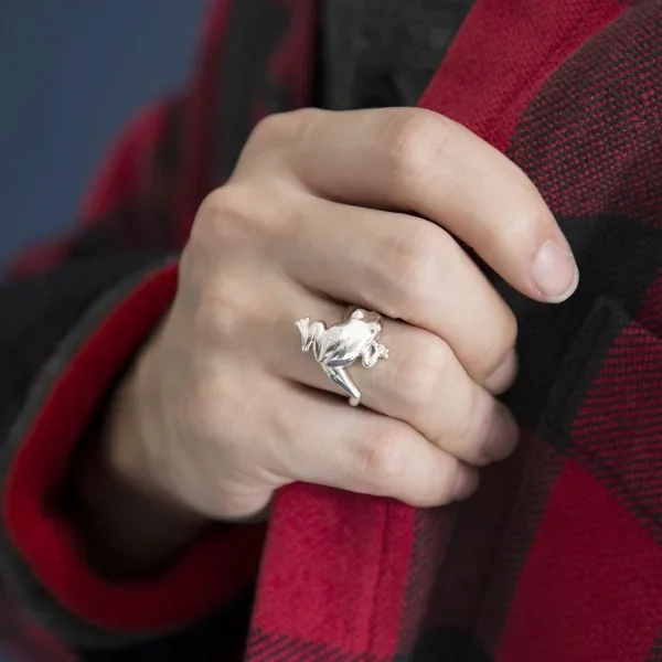 UZUOU Silver925 Frog Design Free Size Ring Silver 6 K-166172_001