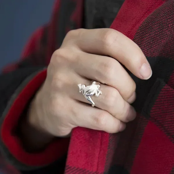 UZUOU Silver925 Frog Design Free Size Ring Silver 7.5~8 K-166173_001