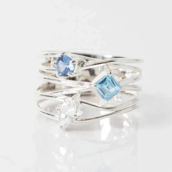 UZUOU Silver925 Flowstone design Ring K-166180_003