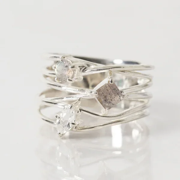 UZUOU Silver925 Flowstone design Ring K-166183_003