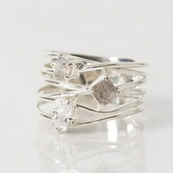 UZUOU Silver925 Flowstone design Ring K-166184_003