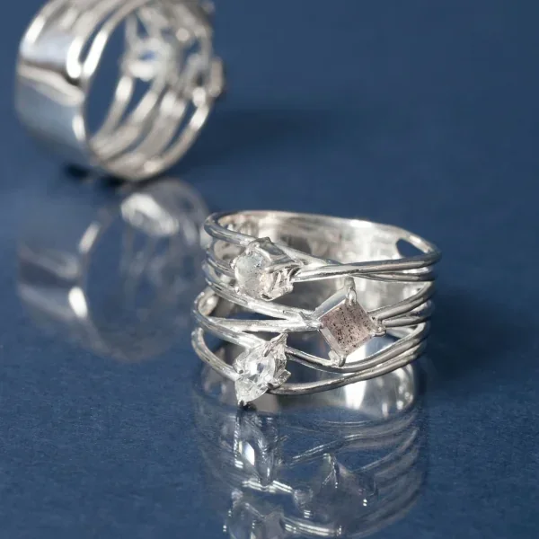 UZUOU Silver925 Flowstone design Ring K-166184_013