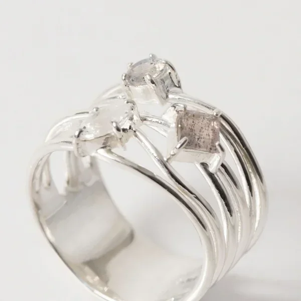 UZUOU Silver925 Flowstone design Ring K-166185_008