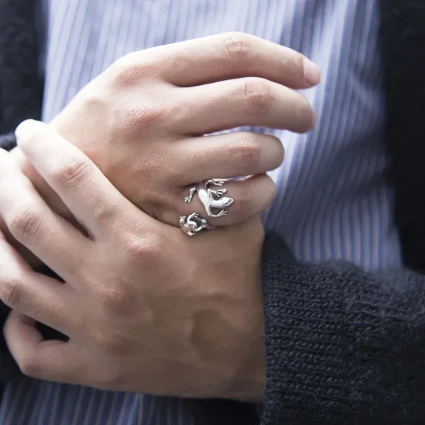 UZUOU Silver925 Diamond Lizard & frog Ring K-166186_010