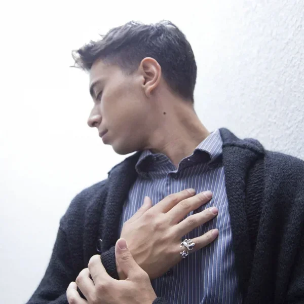 UZUOU Silver925 Diamond Lizard & frog Ring K-166187_011