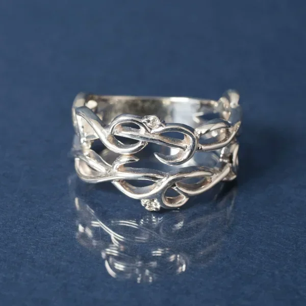UZUOU Silver925 Diamond Openwork of arabesquered Ring K-166189_012