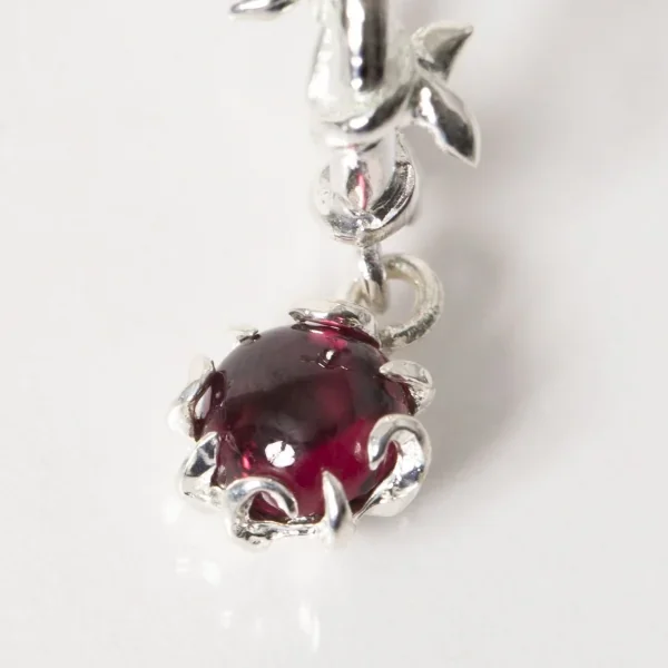 UZUOU Silver925 Ivy design Hoop of Asymmetry stone Earrings K-166190_005