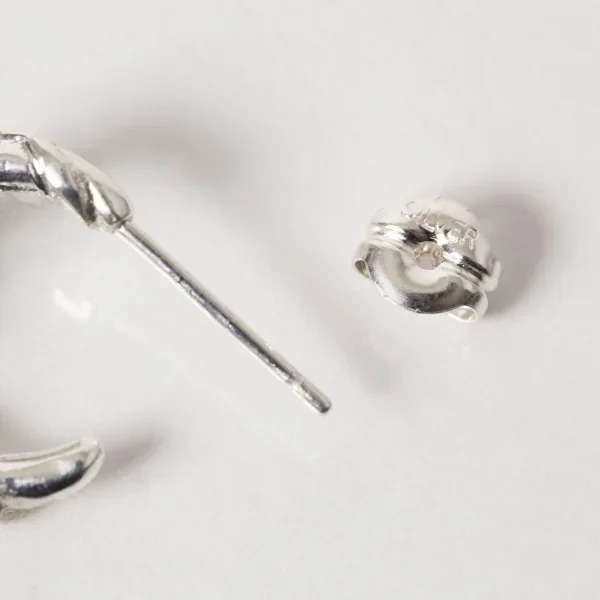 UZUOU Silver925 Ivy design Hoop of Asymmetry stone Earrings K-166190_007