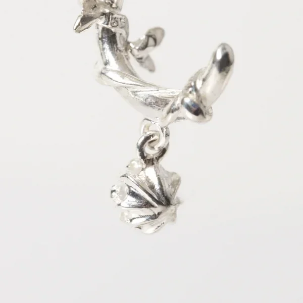 UZUOU Silver925 Ivy design Hoop of Asymmetry stone Earrings K-166190_008