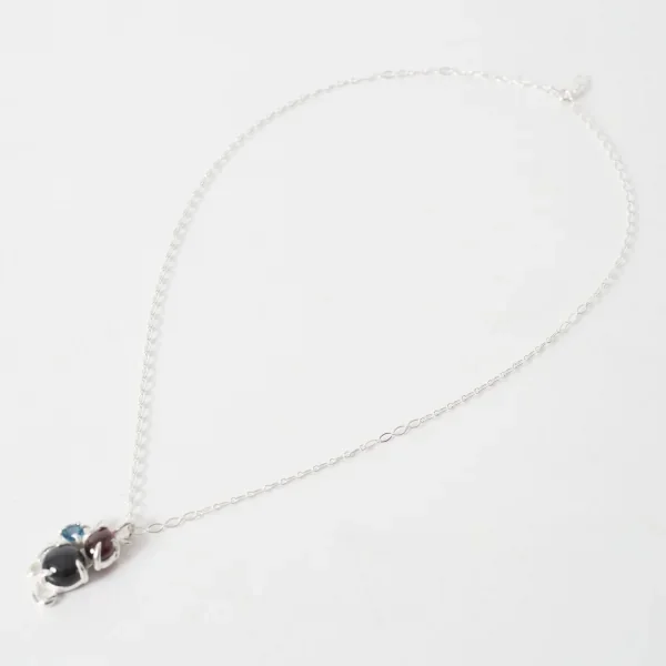 UZUOU Silver925 Three Stone Openwork Design Necklace K-166191_002