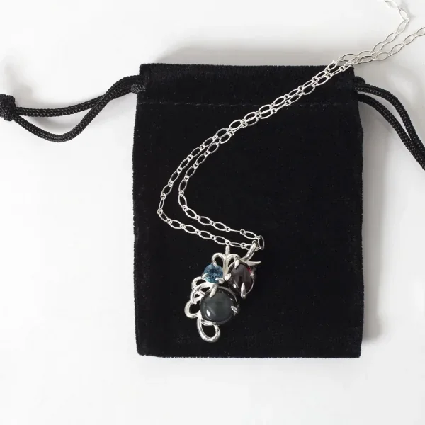 UZUOU Silver925 Three Stone Openwork Design Necklace K-166191_008