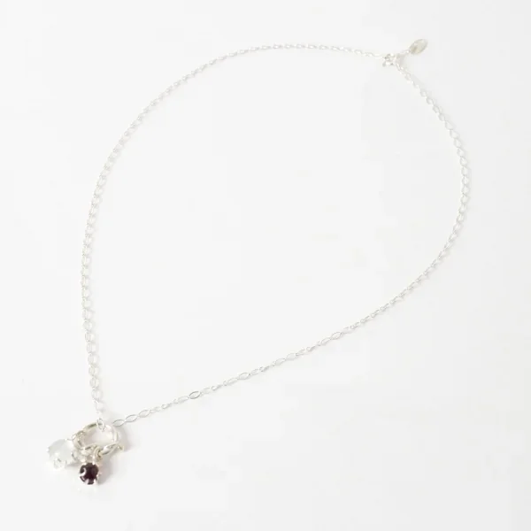 UZUOU Silver925 Double Stone Ivy Design Necklace K-166192_002