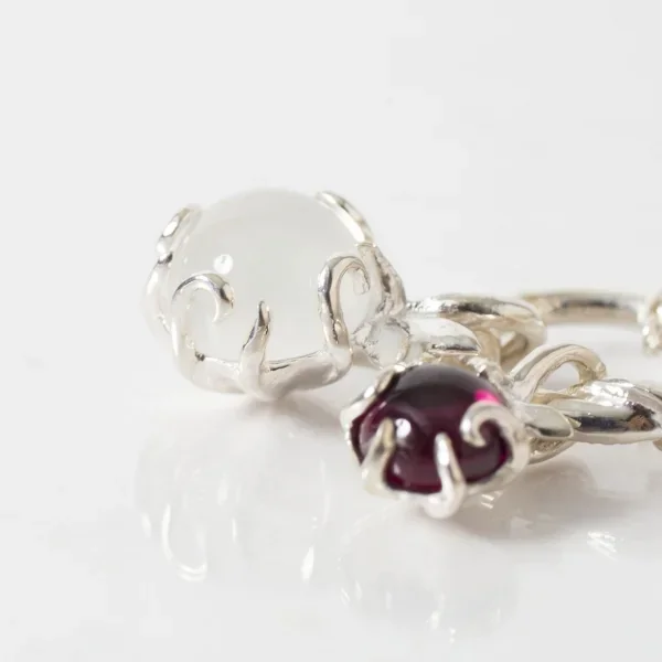 UZUOU Silver925 Double Stone Ivy Design Necklace K-166192_004