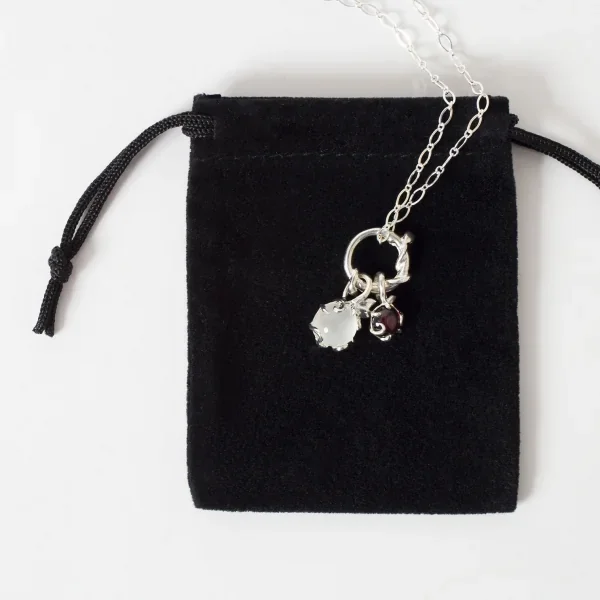 UZUOU Silver925 Double Stone Ivy Design Necklace K-166192_008