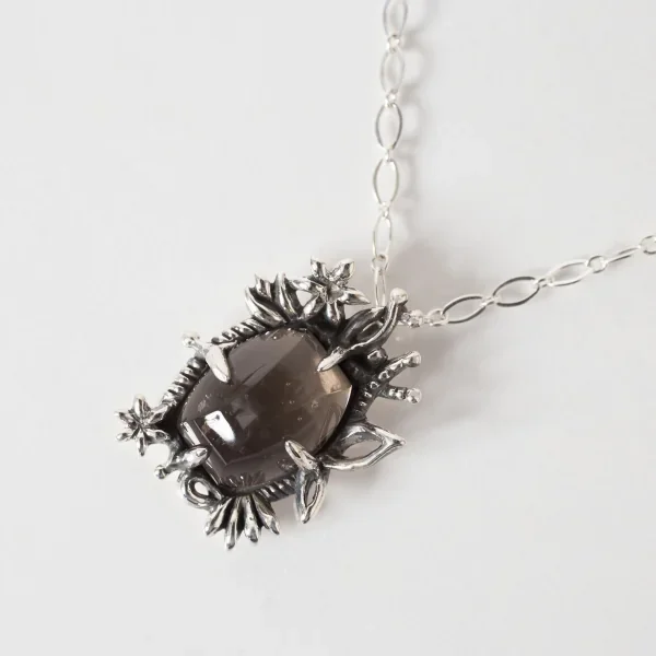 UZUOU Silver925 Smoky Quartz Classical Design Necklace K-166193_003