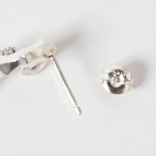 UZUOU Silver 925 Asymmetric Aquamarine Stone Earrings K-166195_006