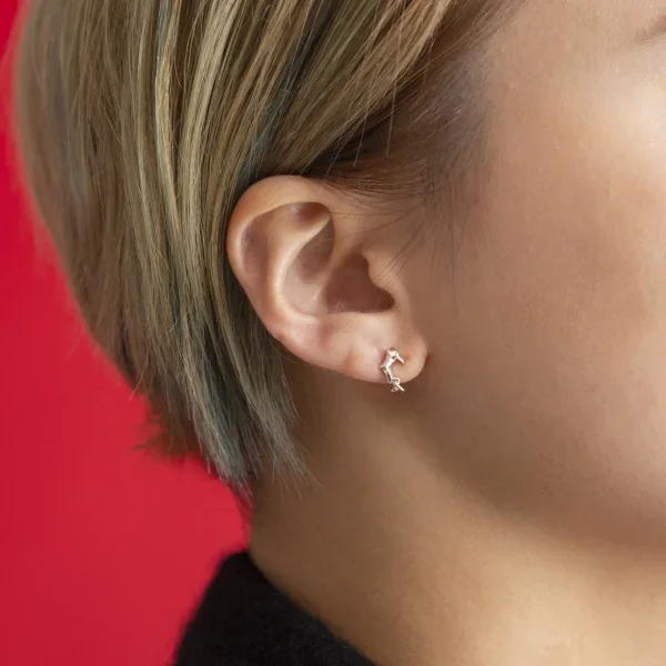 UZUOU Silver 925 Asymmetric Aquamarine Stone Earrings K-166195_009