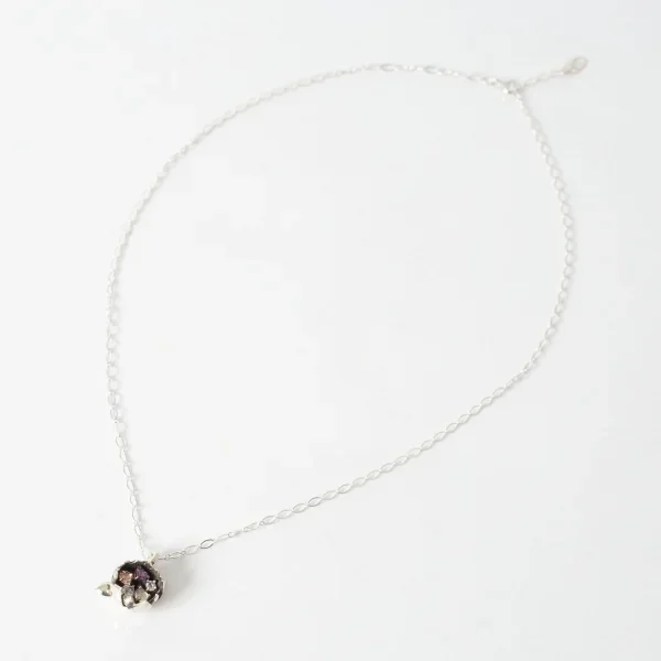 UZUOU Silver925 Flower motif Colorful stone Necklace K-166196_002