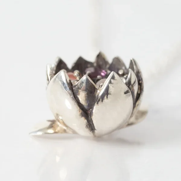 UZUOU Silver925 Flower motif Colorful stone Necklace K-166196_005