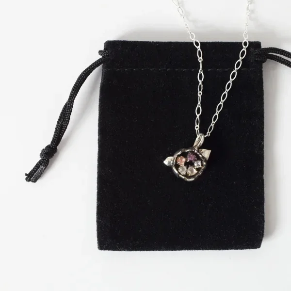 UZUOU Silver925 Flower motif Colorful stone Necklace K-166196_010