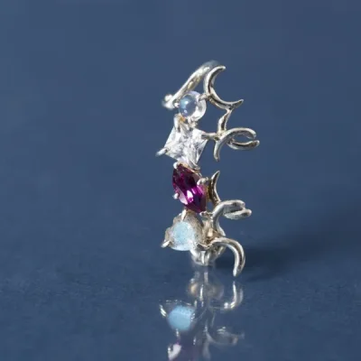 UZUOU Silver925 Ivy design Bijou One ear Earring