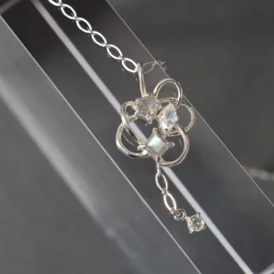 UZUOU Silver925 Stars' orbit Two Stone Necklace