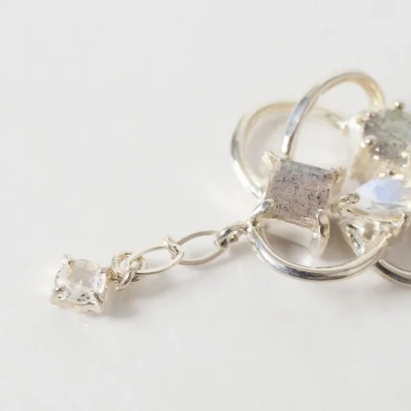 UZUOU Silver925 Stars' orbit Two Stone Necklace K-166200_005