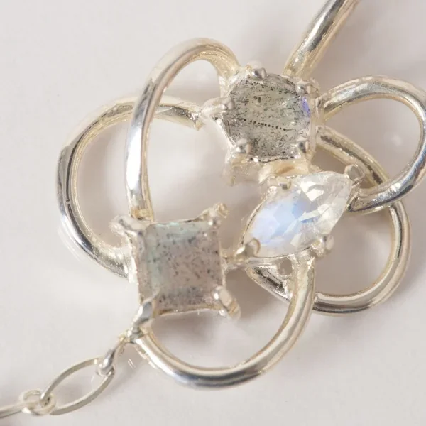 UZUOU Silver925 Stars' orbit Two Stone Necklace K-166200_006